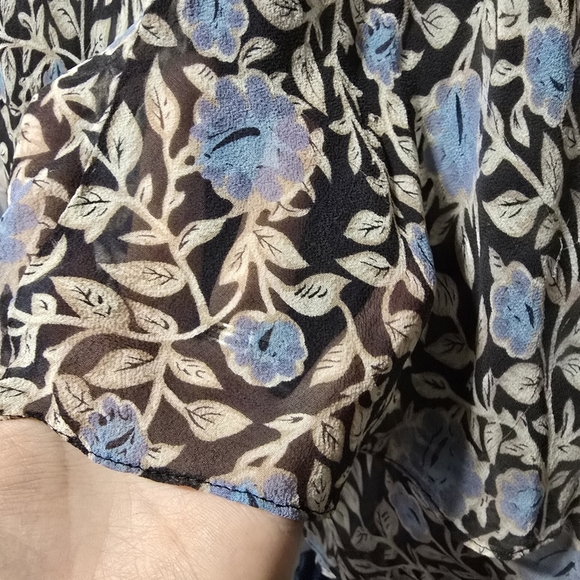 Charter Club Silk Blue Maxi A-Line Skirt with Ruffled Tiers - Picture 4 of 6